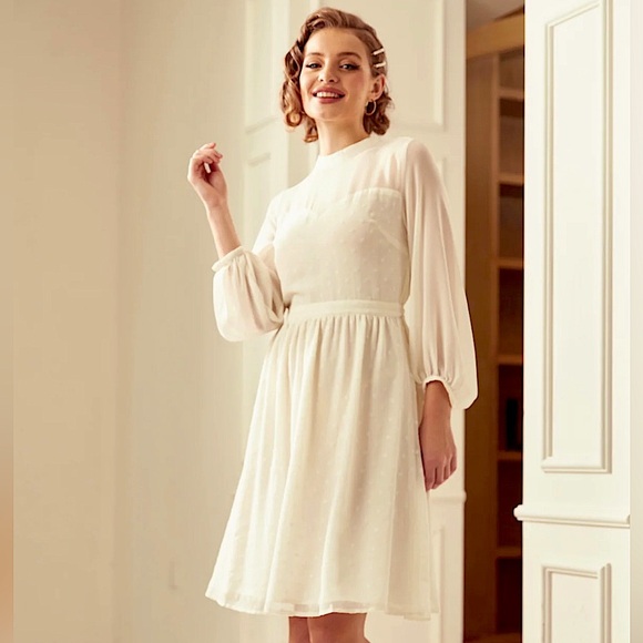 Modcloth Dresses & Skirts - Sheerly Blessed In Bliss Fit and Flare Dress